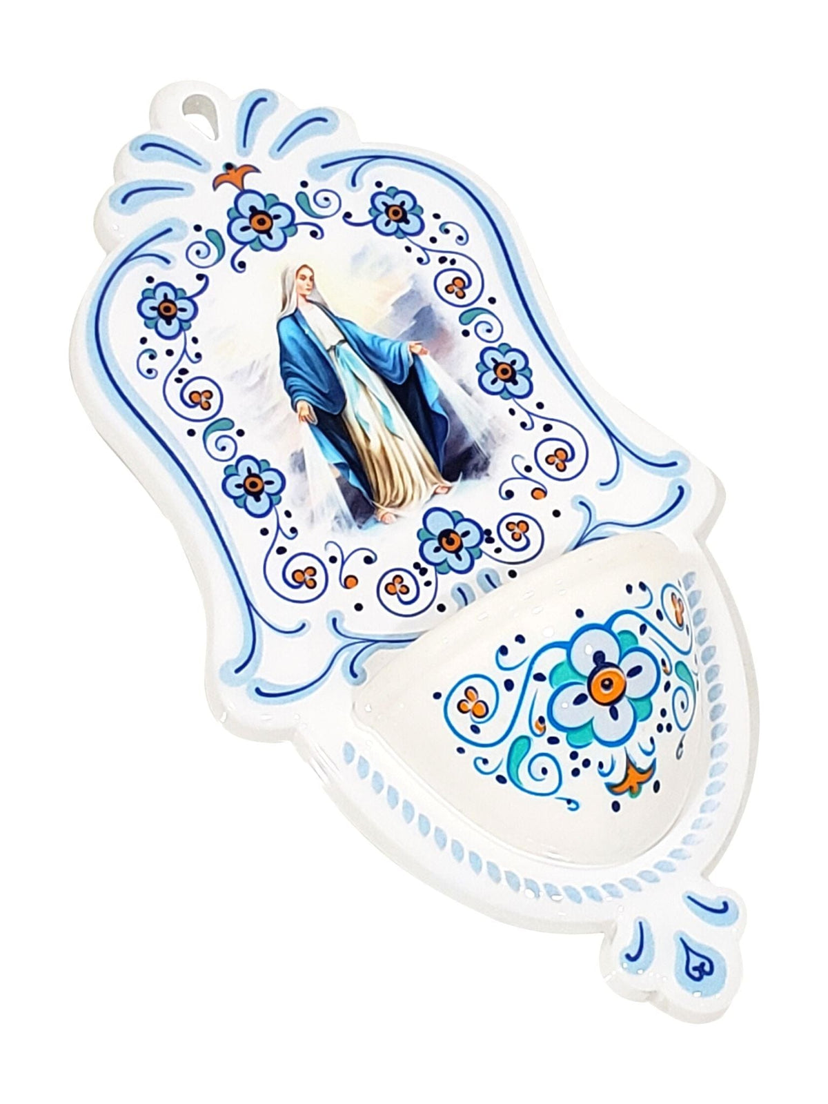 Pia de Água Benta Italiano de Polietileno Nossa Senhora das Graças-TerraCotta Arte Sacra