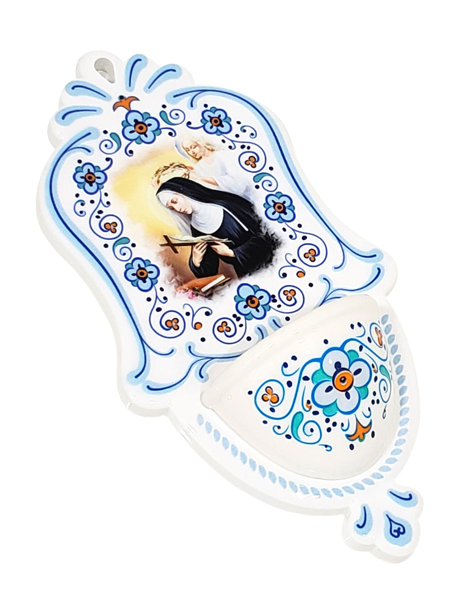 Pia de Água Benta Italiano de Polietileno de Santa Rita-TerraCotta Arte Sacra