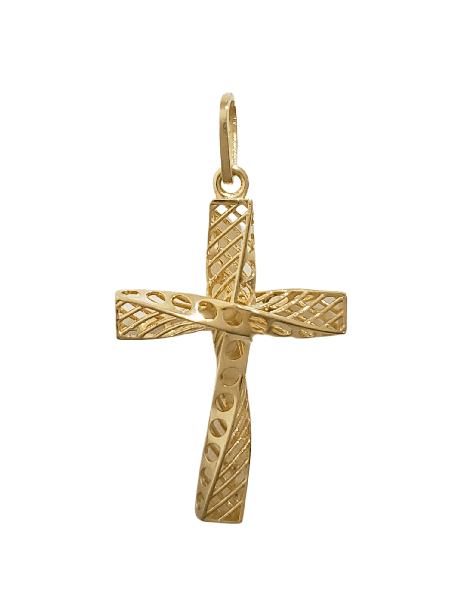 Pingente Cruz na Prata de Lei 925 com Banho de Ouro-TerraCotta Arte Sacra