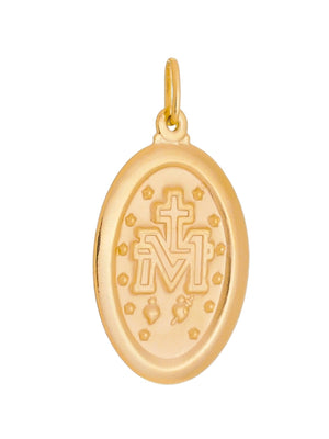 Pingente Medalha Milagrosa Prata de Lei 925 com Banho de Ouro 18 k-TerraCotta Arte Sacra