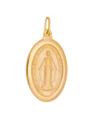 Pingente Medalha Milagrosa Prata de Lei 925 com Banho de Ouro 18 k-TerraCotta Arte Sacra