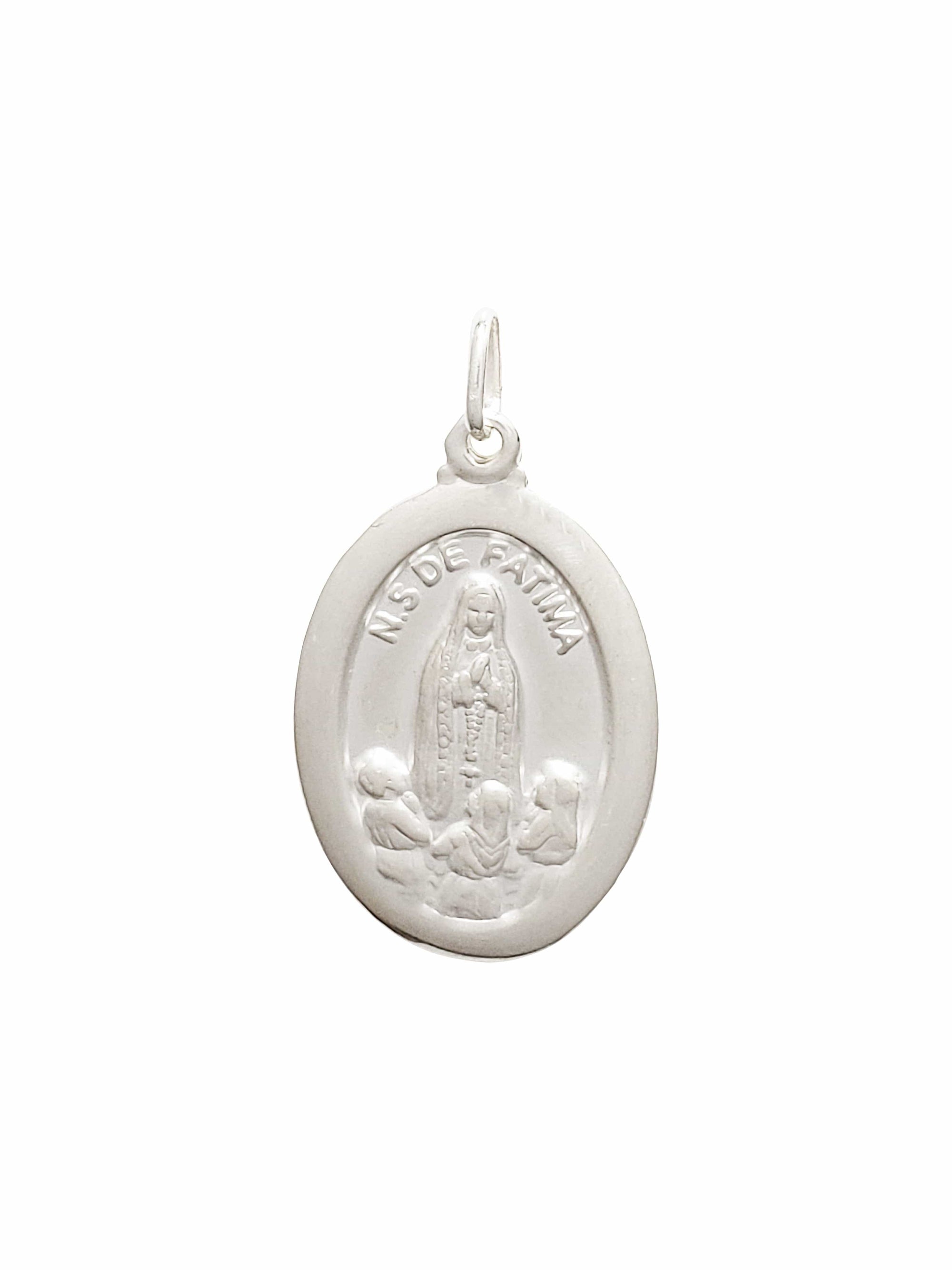 Pingente Medalha Nossa Senhora de Fatima Prata de Lei 925-TerraCotta Arte Sacra