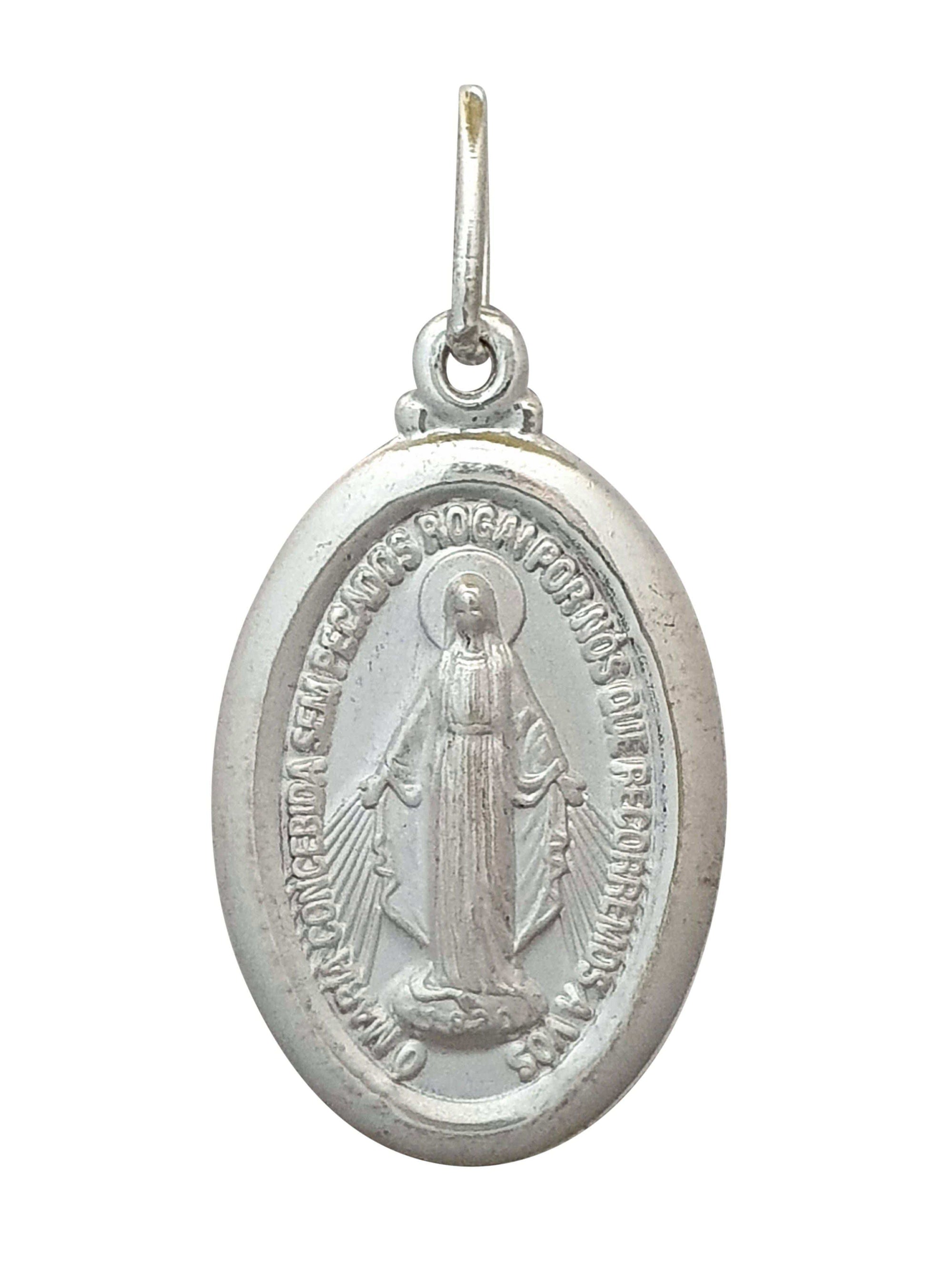 Pingente Oval Nossa Senhora das Graças em Prata 925-TerraCotta Arte Sacra