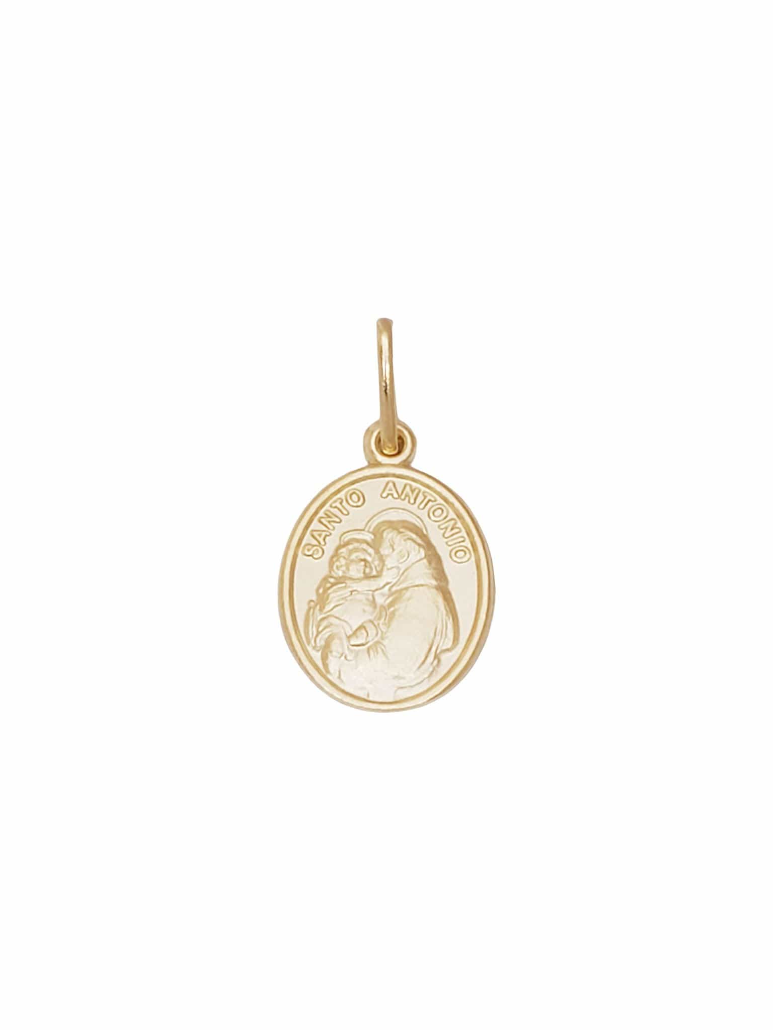 Pingente de Santo Antônio de Prata de Lei 925 com Banho de Ouro-TerraCotta Arte Sacra