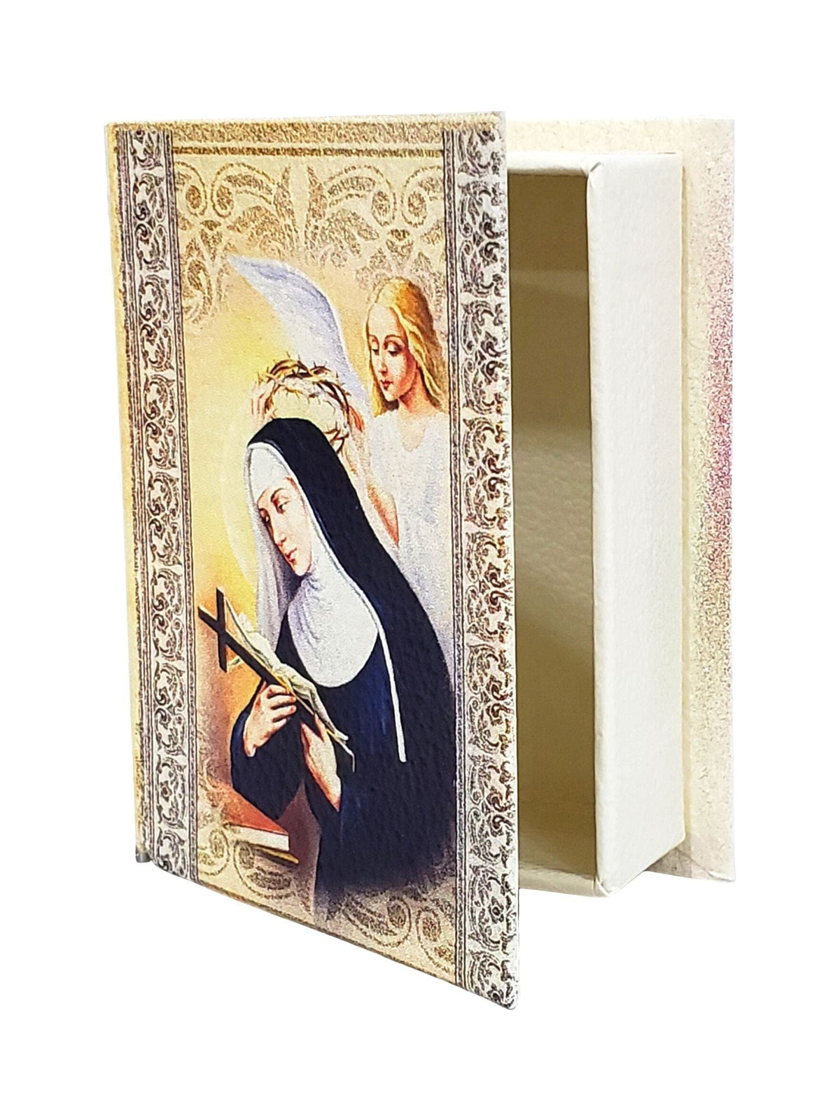 Porta Terço Italiano de Santa Rita para Terço de até 8 mm-TerraCotta Arte Sacra