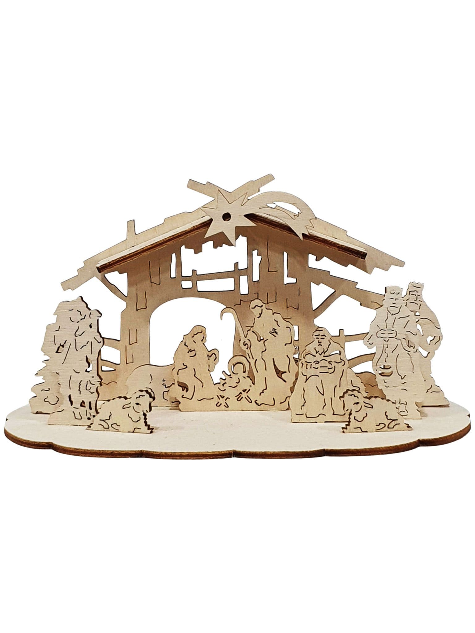 Presépio Italiano em Madeira para Montar 09 cm-TerraCotta Arte Sacra