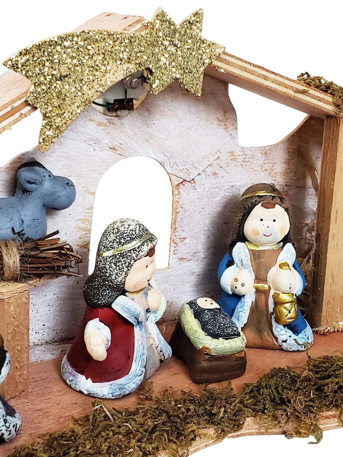 Presépio com Cenário de Madeira-TerraCotta Arte Sacra