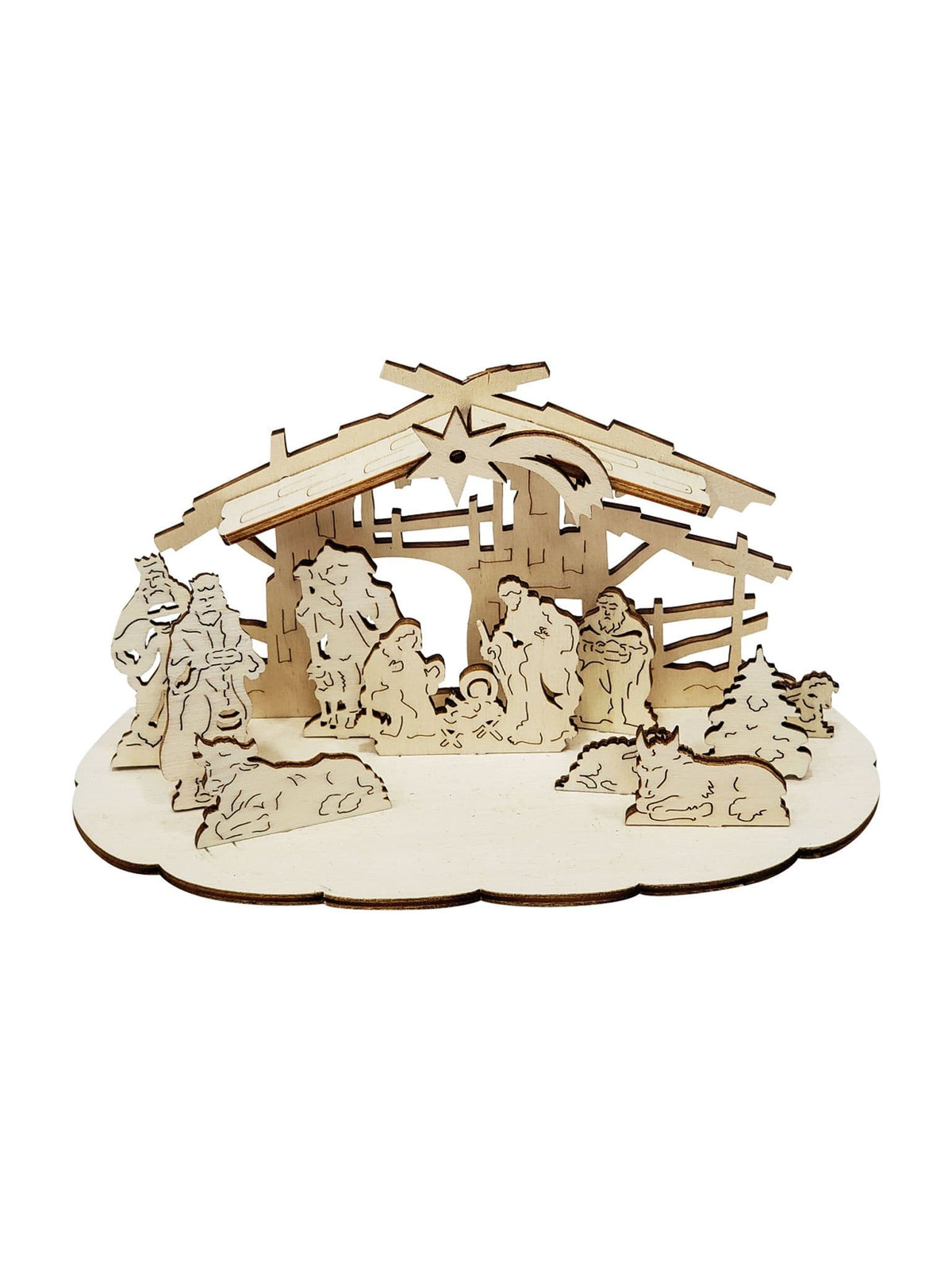 Presépio de Madeira Italiana 15 peças 9 cm-TerraCotta Arte Sacra