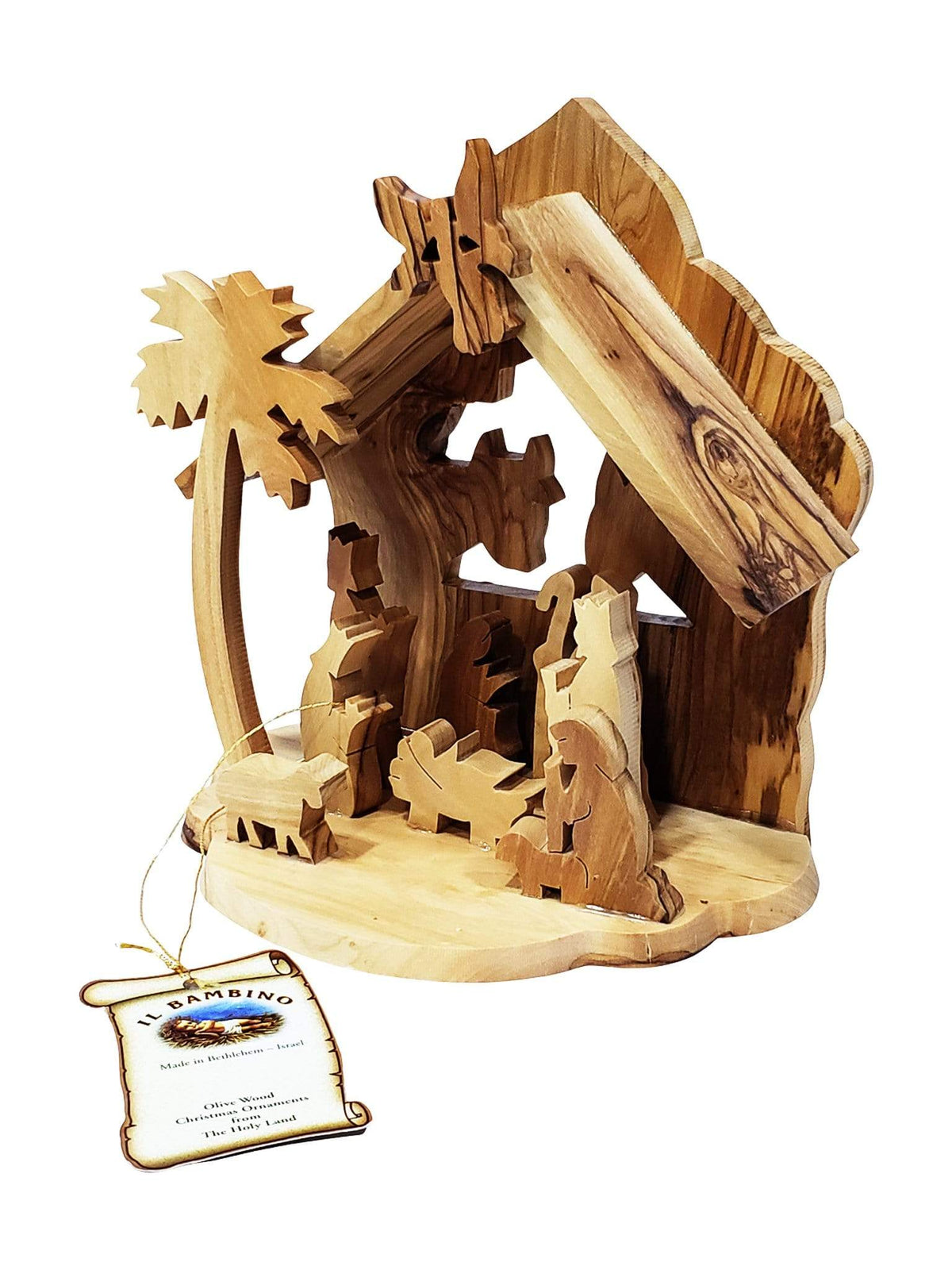 Presépio de Madeira de Oliveira da Terra Santa-TerraCotta Arte Sacra