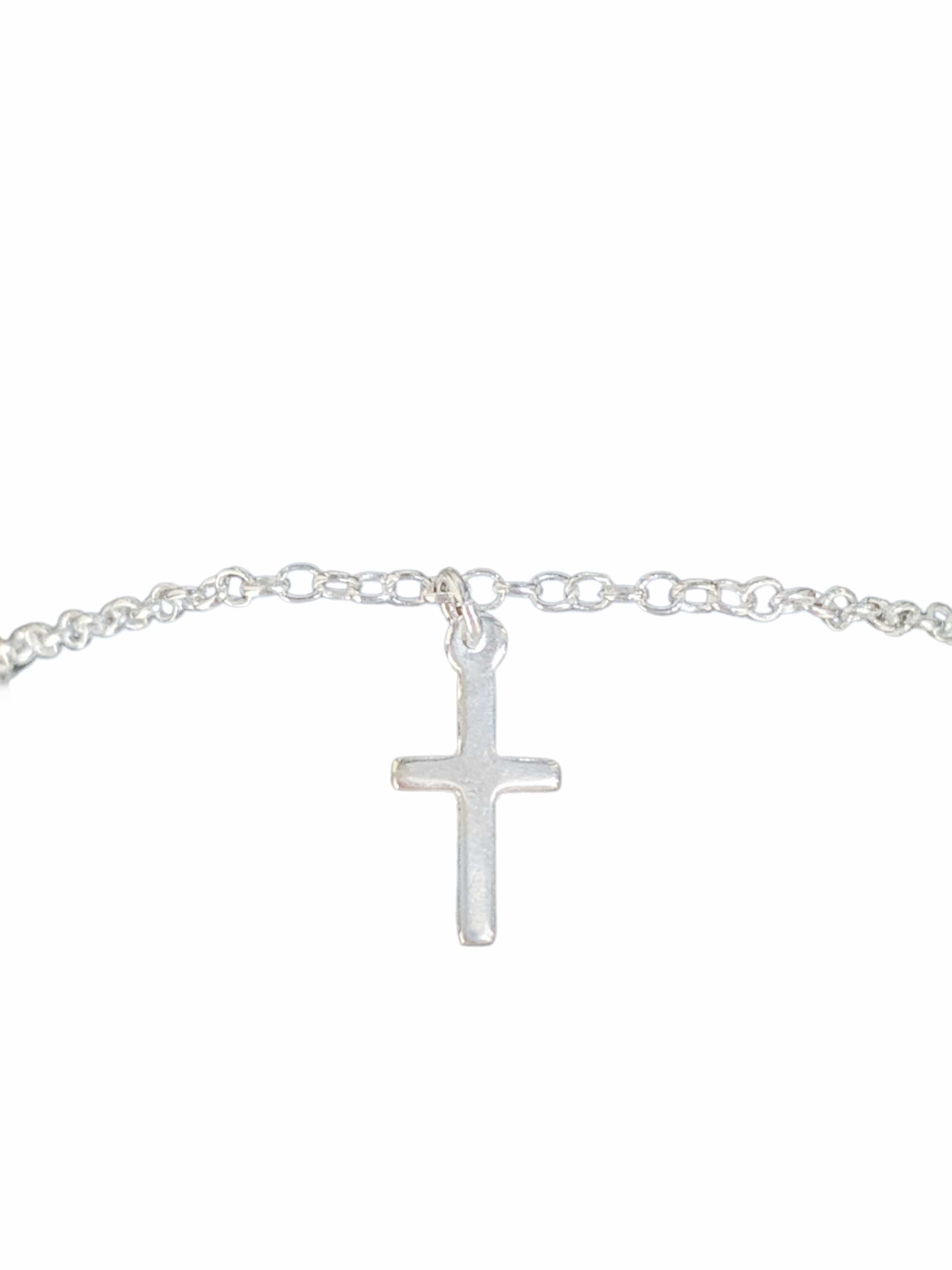 Pulseira com Crucifixo e Cruz Prata de Lei 925-TerraCotta Arte Sacra