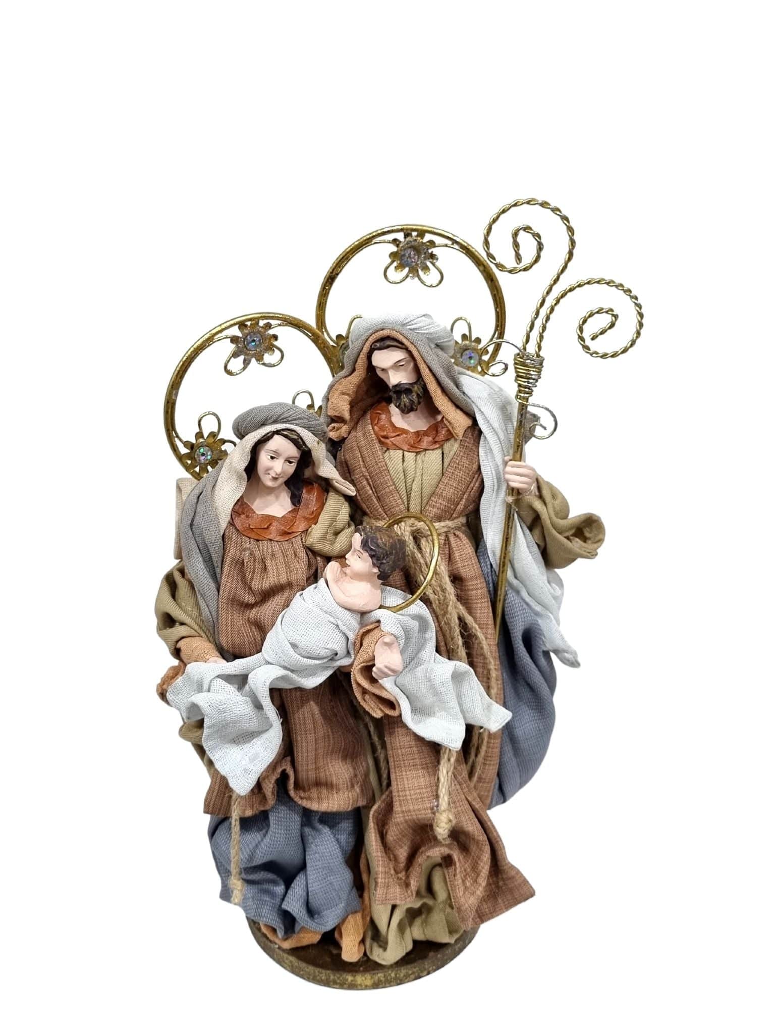 Sagrada Família Cinza e Nude Estilo Napolitano-TerraCotta Arte Sacra