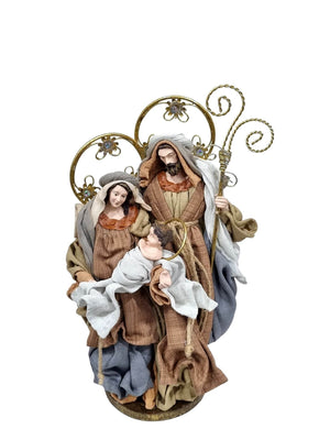 Sagrada Família Cinza e Nude Estilo Napolitano-TerraCotta Arte Sacra