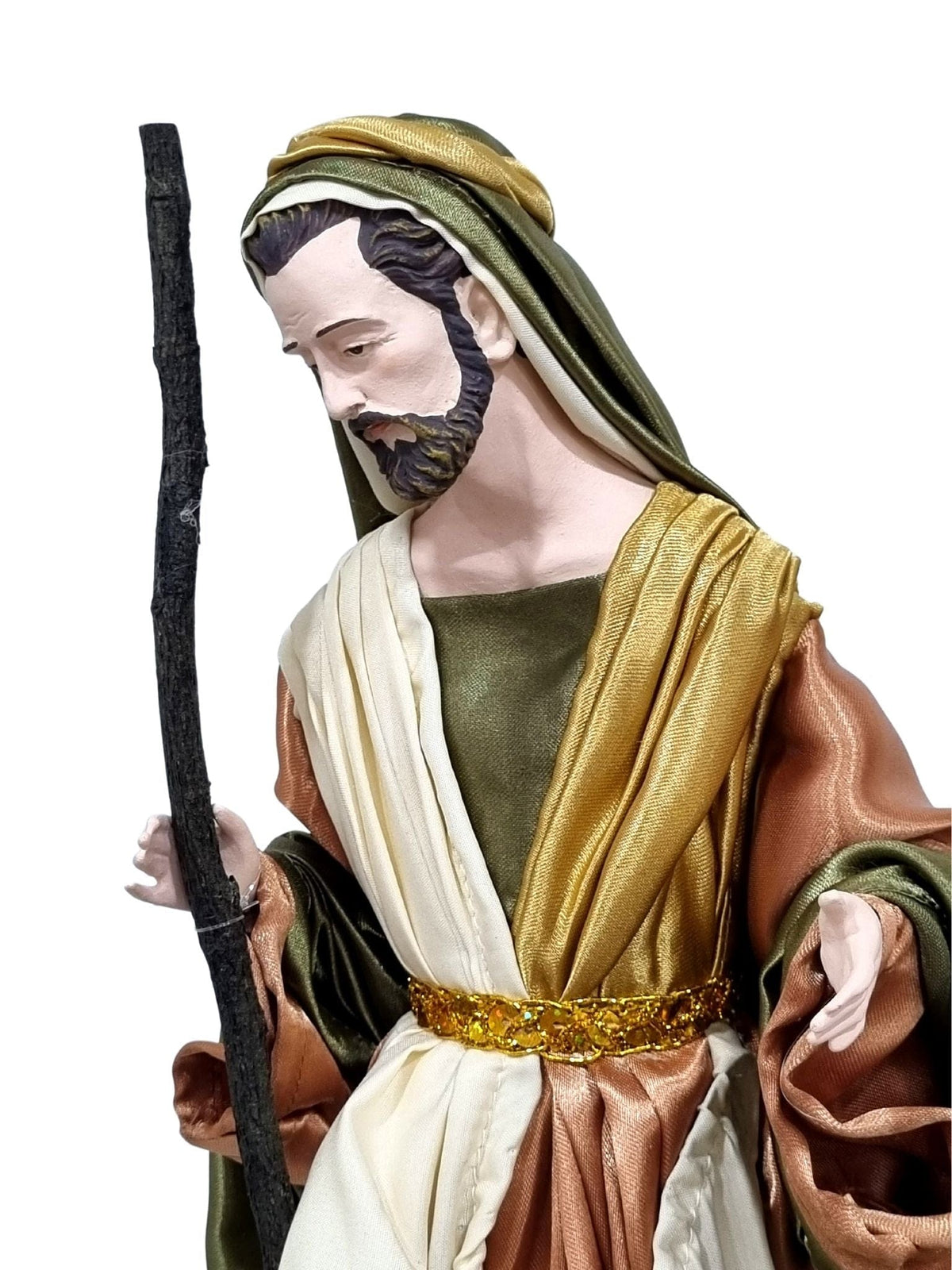 Sagrada Família Verde com Dourado Estilo Napolitano-TerraCotta Arte Sacra