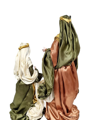 Sagrada Família Verde com Dourado Estilo Napolitano-TerraCotta Arte Sacra