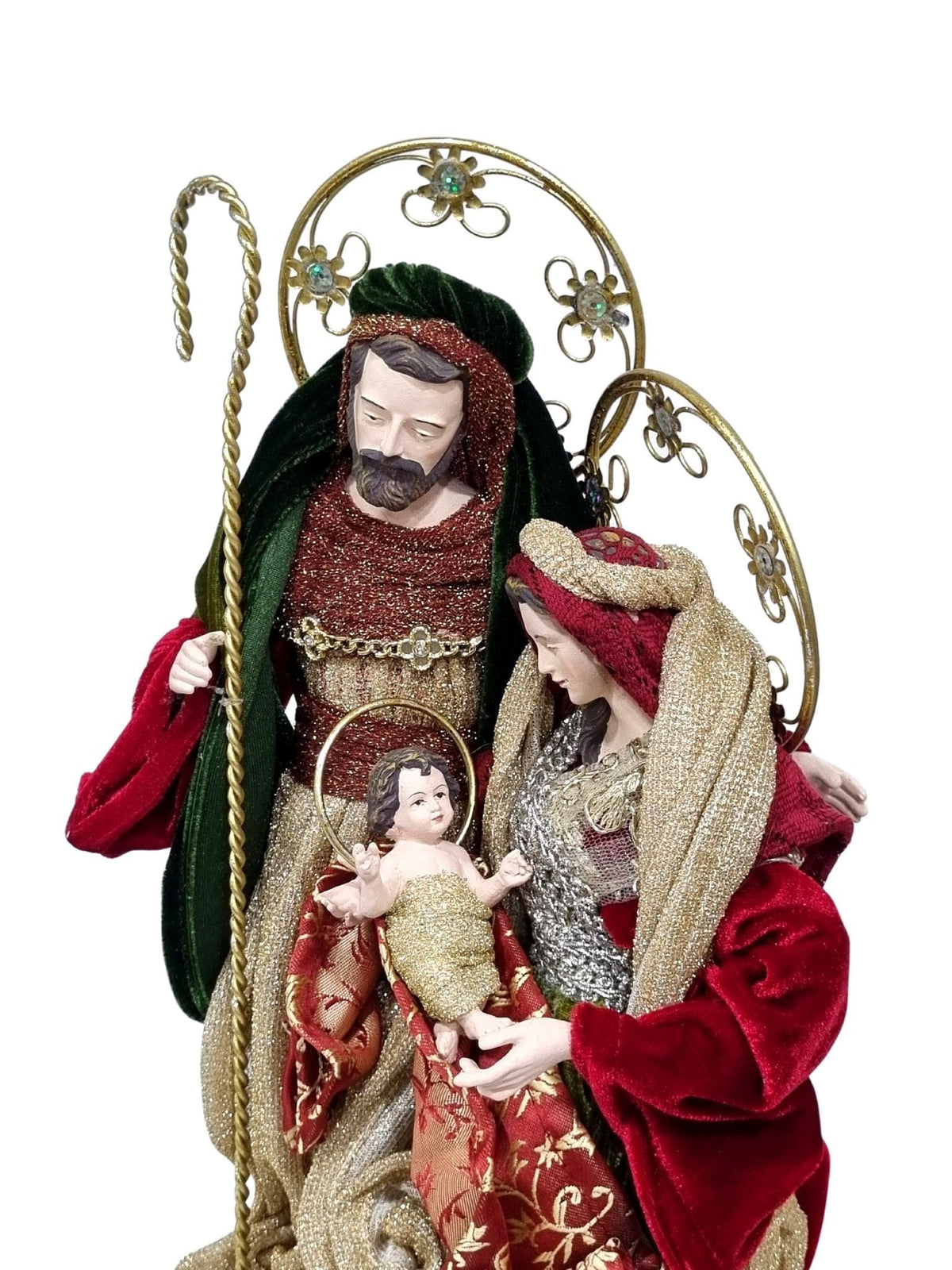 Sagrada Família Vermelho e Verde Estilo Napolitano-TerraCotta Arte Sacra