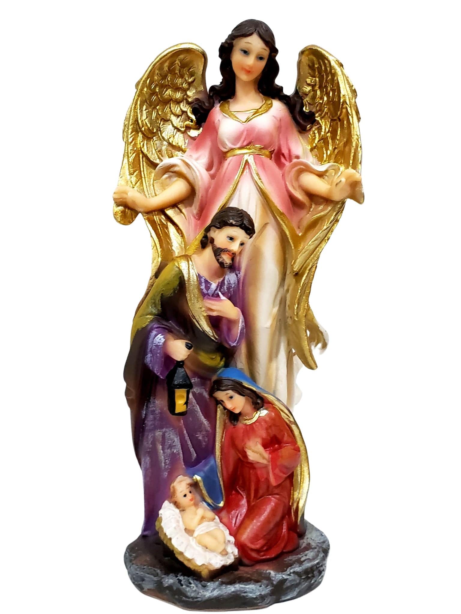 Sagrada Família com Anjo 20 cm-TerraCotta Arte Sacra