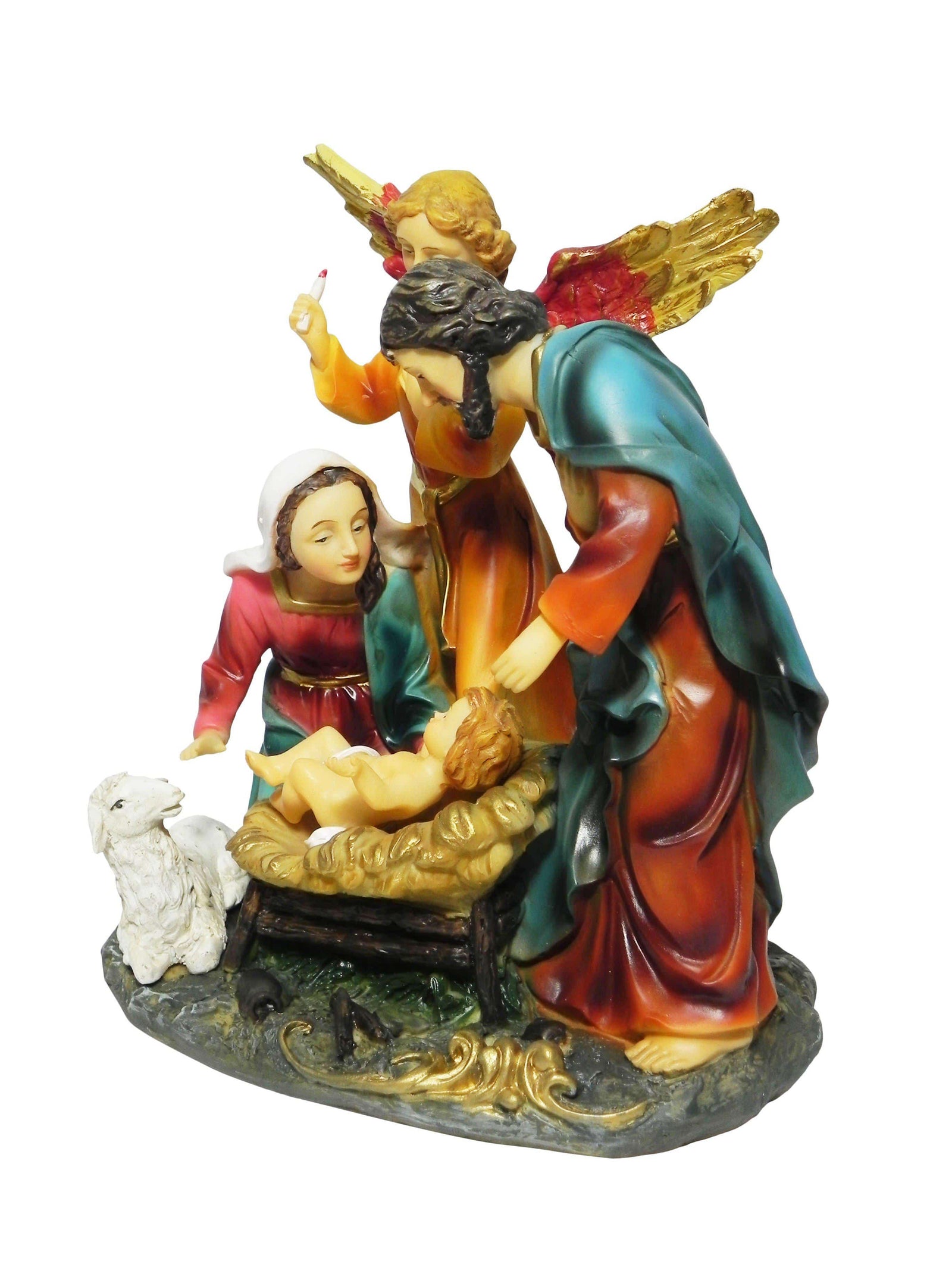 Sagrada Família com Anjo Santini Italy Style de Resina 19 cm-TerraCotta Arte Sacra