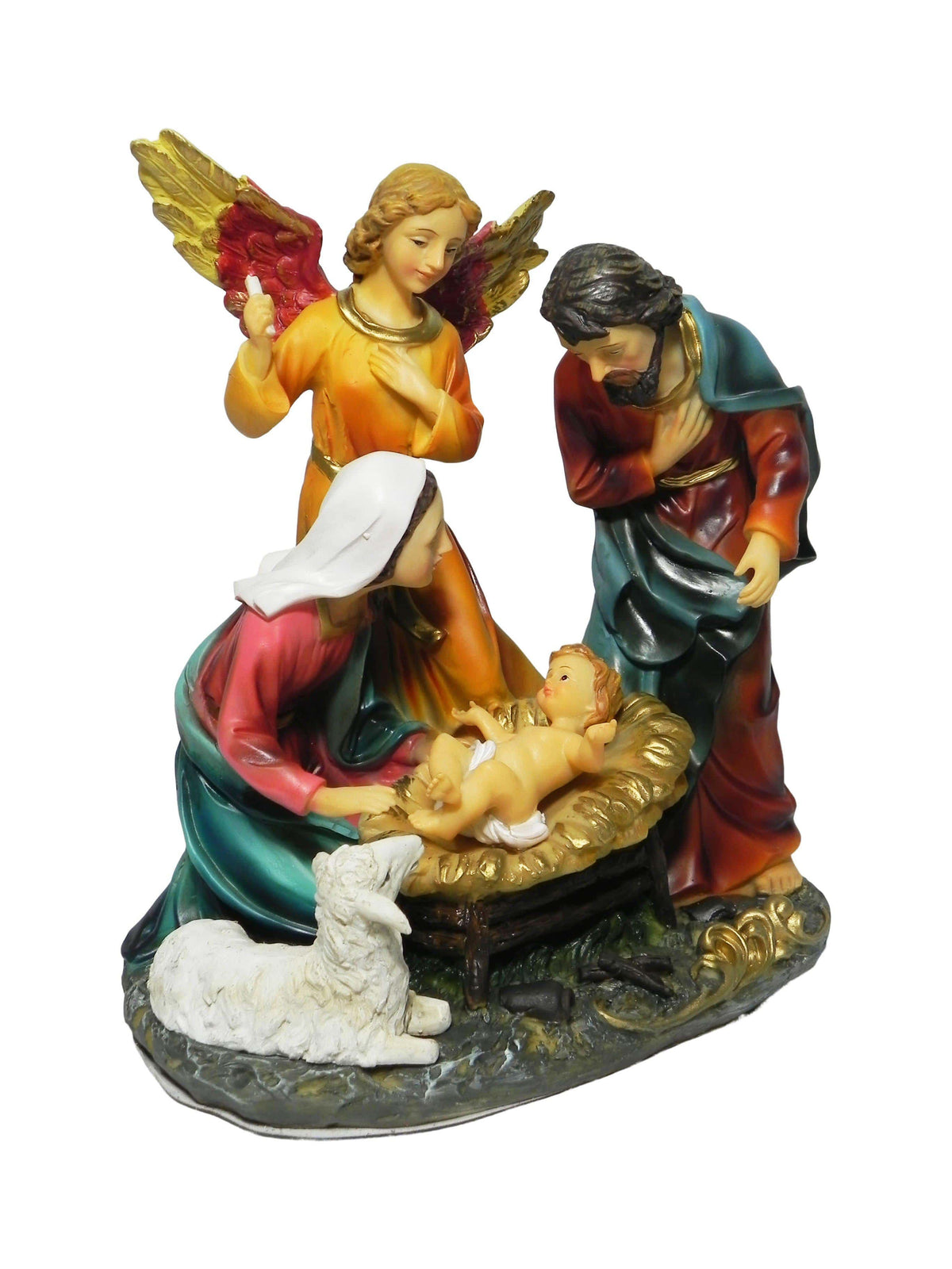 Sagrada Família com Anjo Santini Italy Style de Resina 19 cm-TerraCotta Arte Sacra