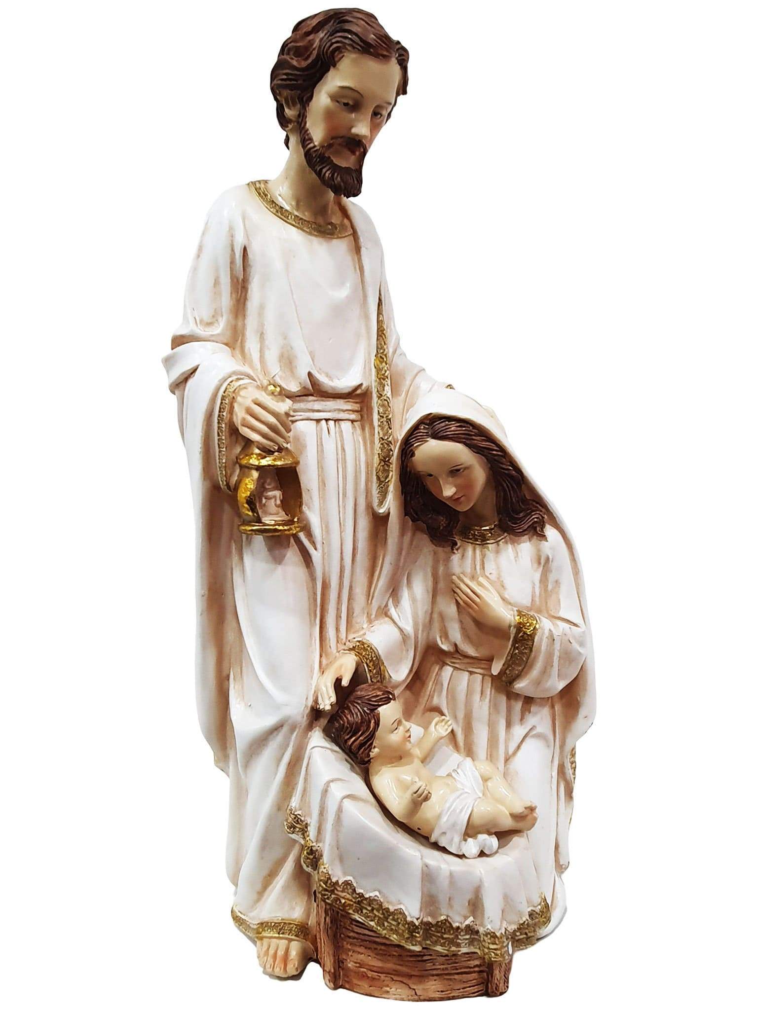 Sagrada Família de Resina Miro Branco e Dourado 40 cm-TerraCotta Arte Sacra