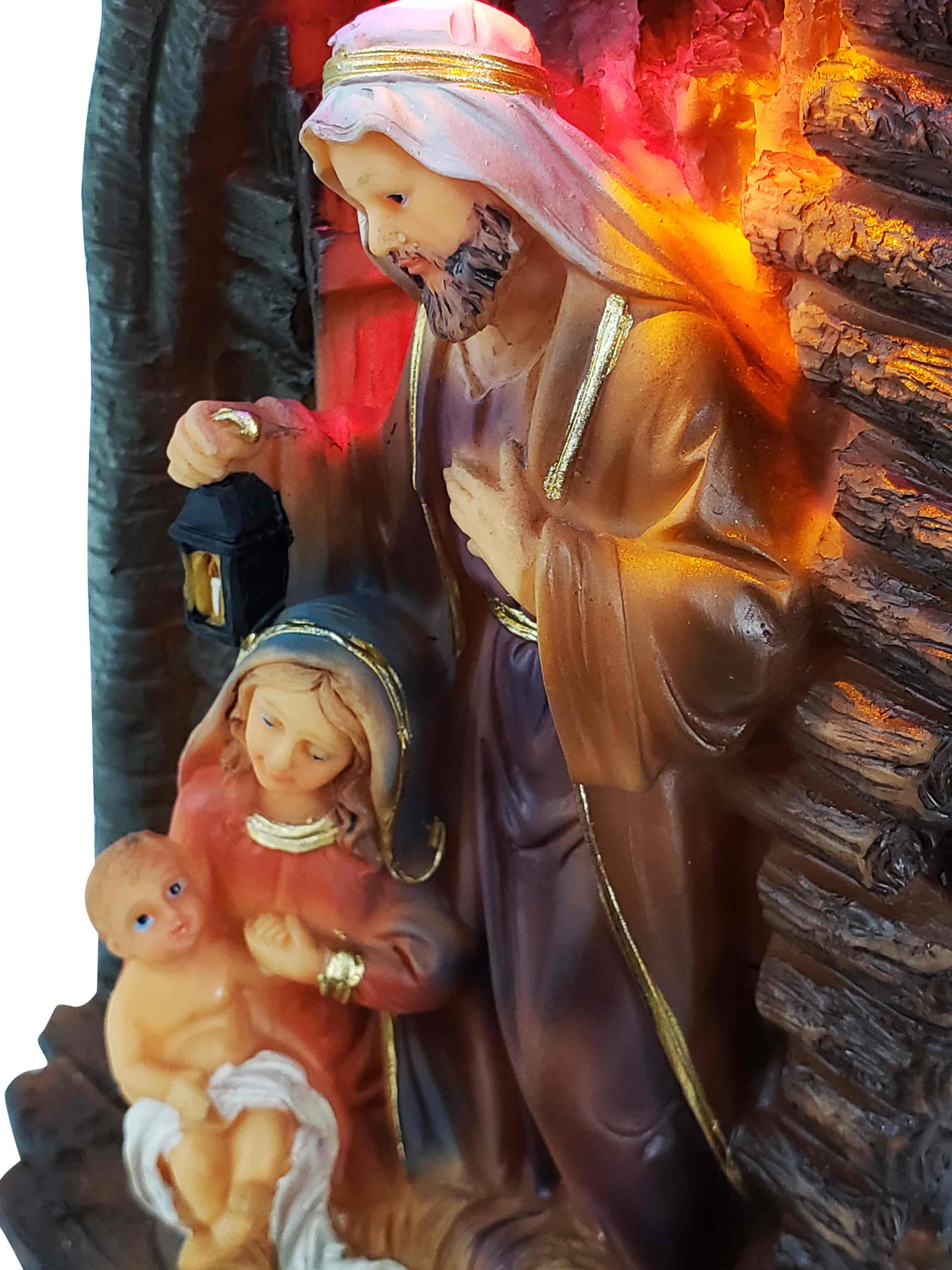 Sagrada Família de Resina com Luz 20 cm-TerraCotta Arte Sacra