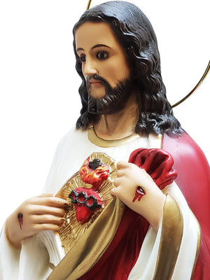 Sagrado Coração de Jesus 45 cm com Olhos de Vidro-TerraCotta Arte Sacra