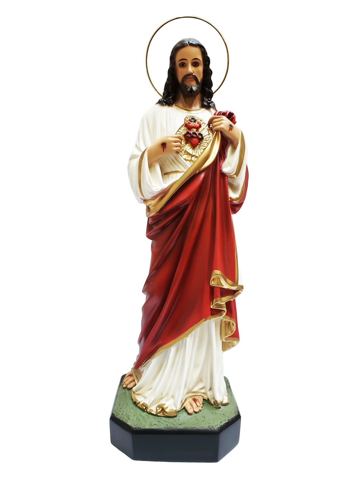 Sagrado Coração de Jesus 45 cm com Olhos de Vidro-TerraCotta Arte Sacra