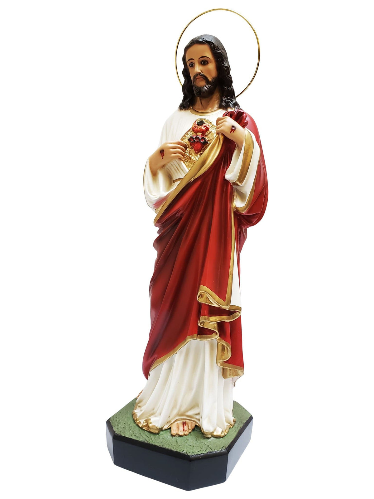 Sagrado Coração de Jesus 45 cm com Olhos de Vidro-TerraCotta Arte Sacra