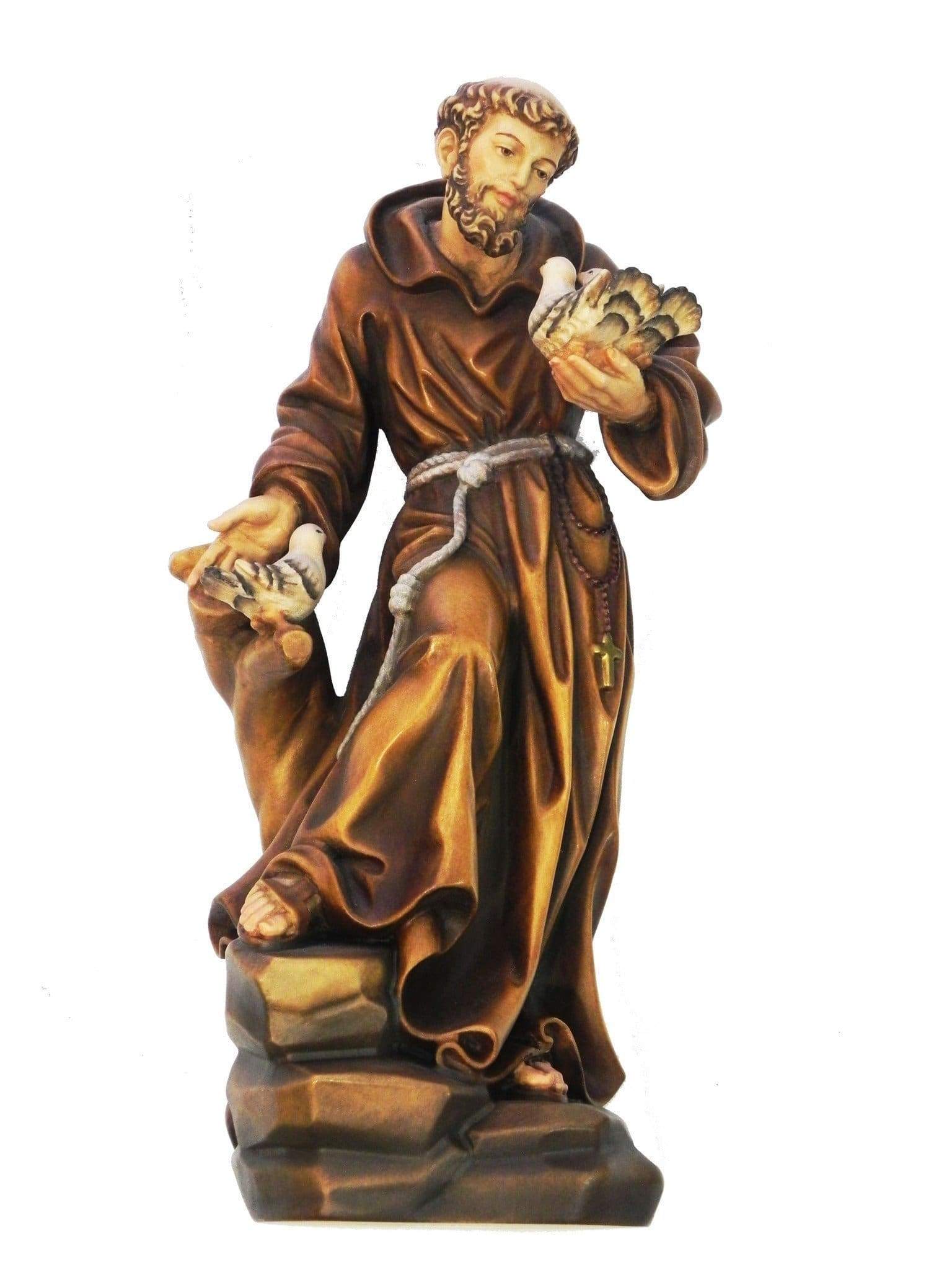 São Francisco de Madeira Italiana-TerraCotta Arte Sacra