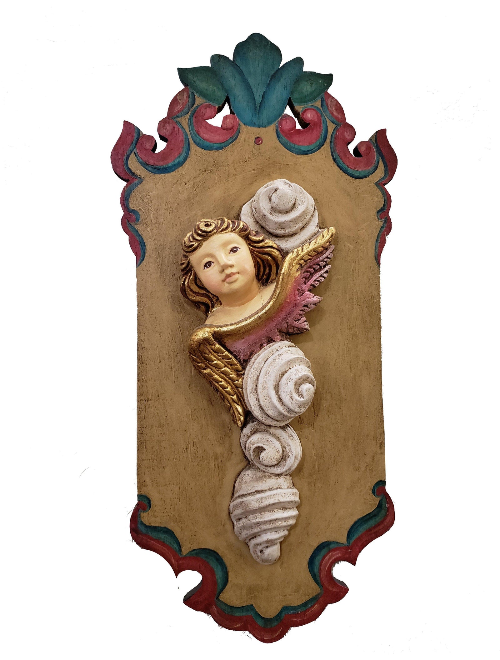 Talha de Anjos na Nuvem 61 cm-TerraCotta Arte Sacra