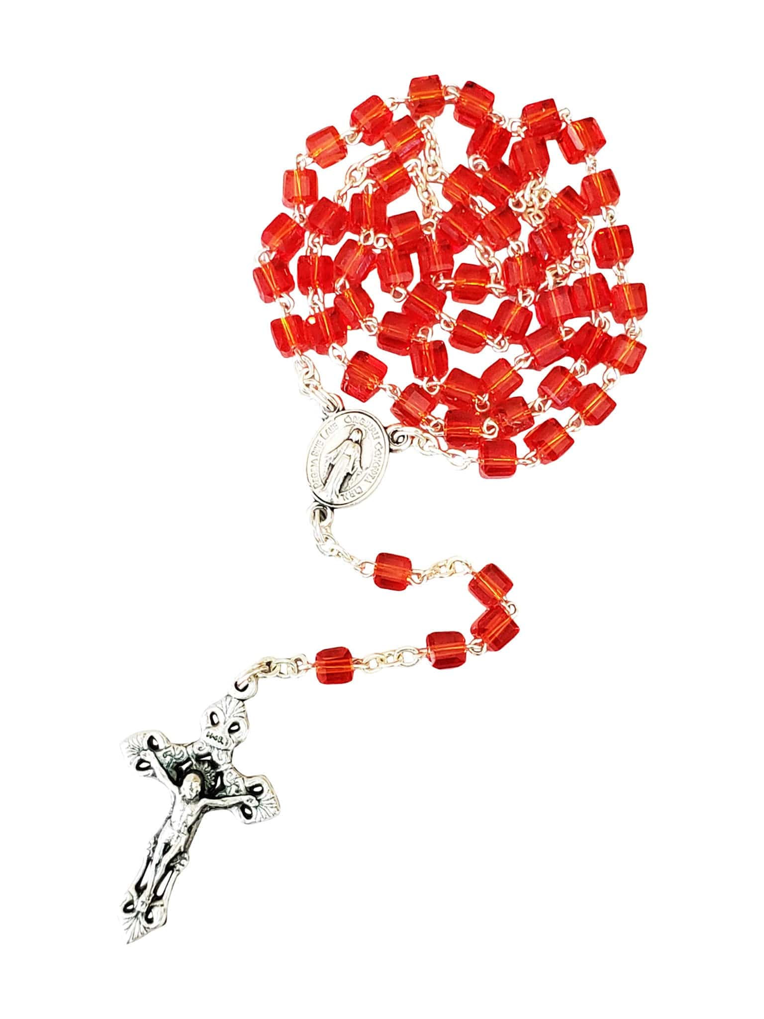Terço Sagrado em Hematita e Coral Vermelho – Premium Red – Santo Stilo
