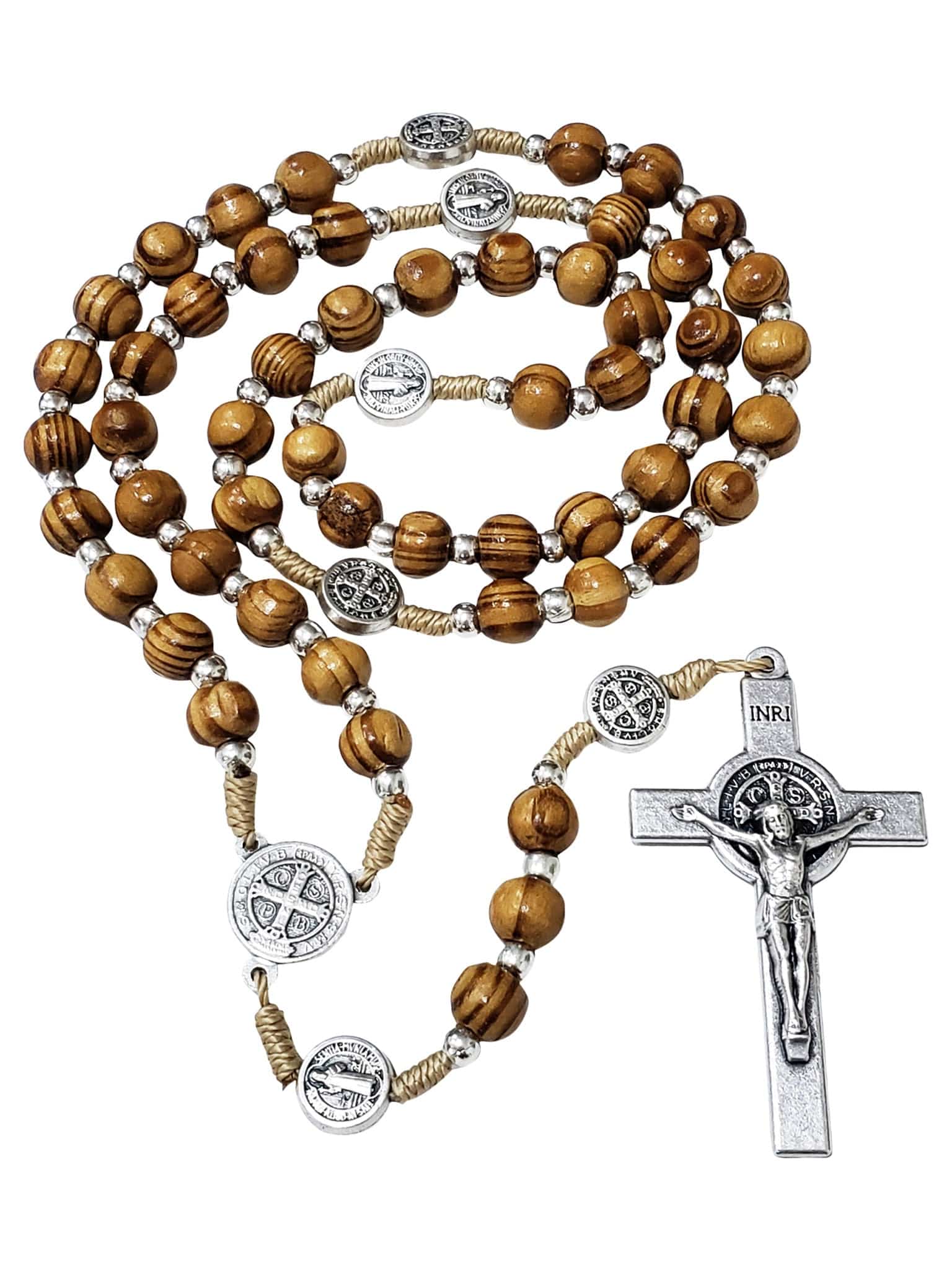 Terço Italiano de Madeira de Oliveira de São Bento-TerraCotta Arte Sacra