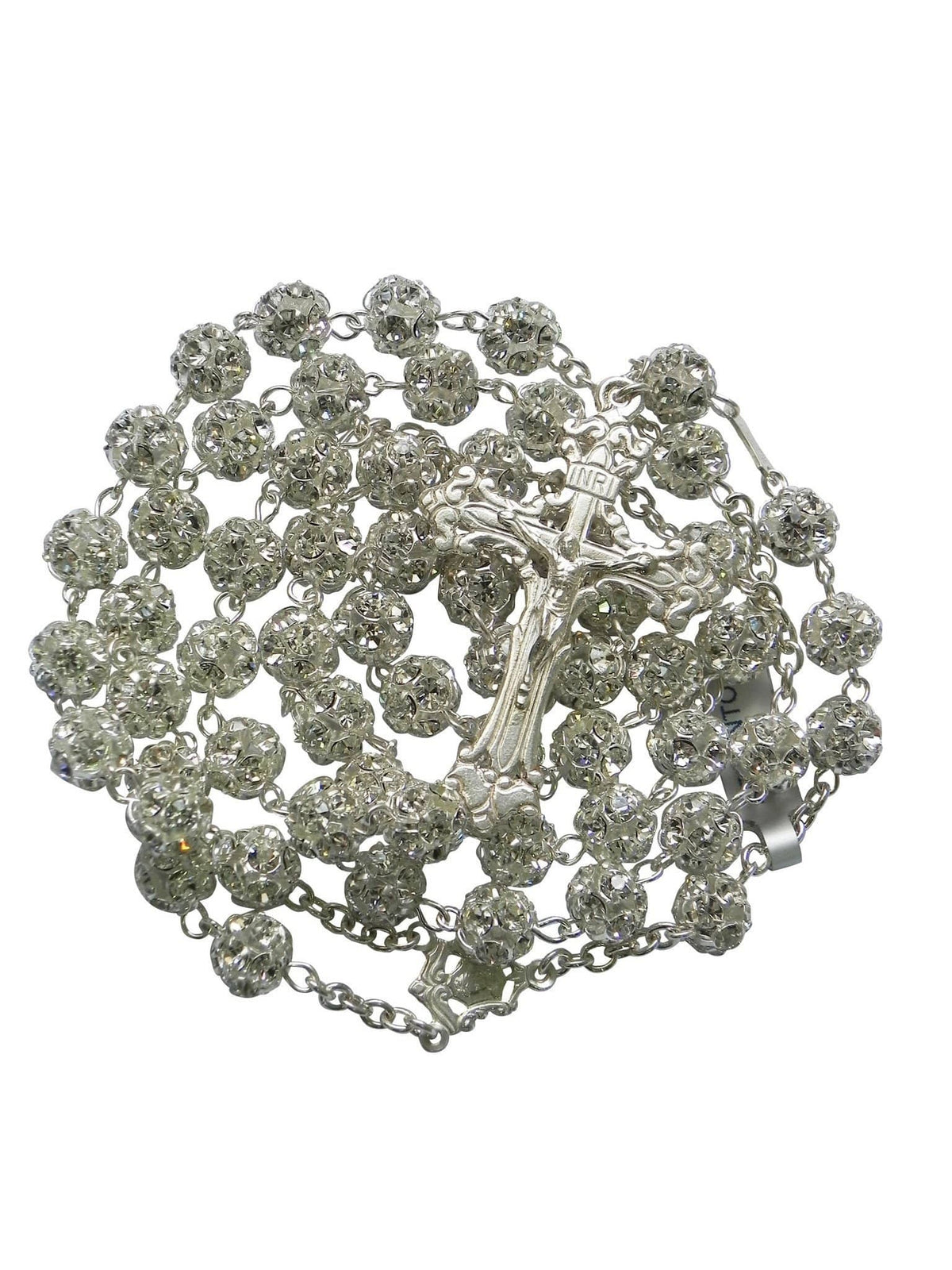 Terço Italiano de Prata e Pavé Swarovski-TerraCotta Arte Sacra