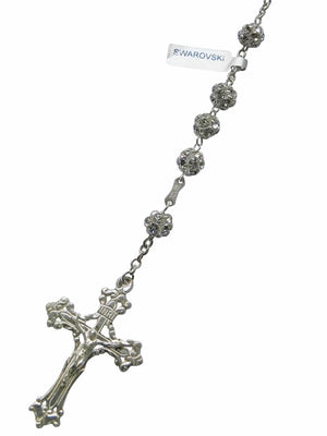 Terço Italiano de Prata e Pavé Swarovski-TerraCotta Arte Sacra