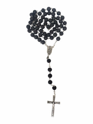 Terço de Pedra Natural Semi Preciosa Pedra Vulcânica-TerraCotta Arte Sacra