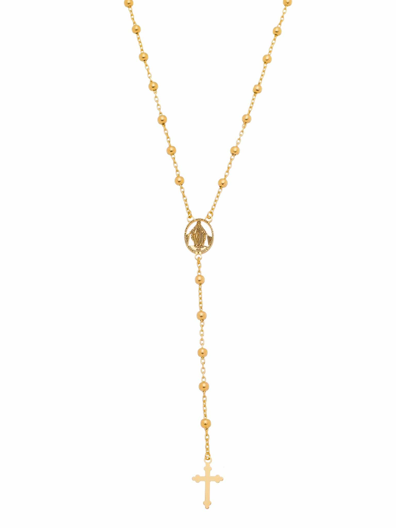 Terço de Prata de Lei 925 com Banho de Ouro-TerraCotta Arte Sacra